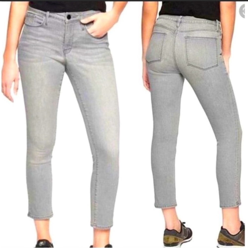 Athleta Sculptek Gray washed crop jeans 8